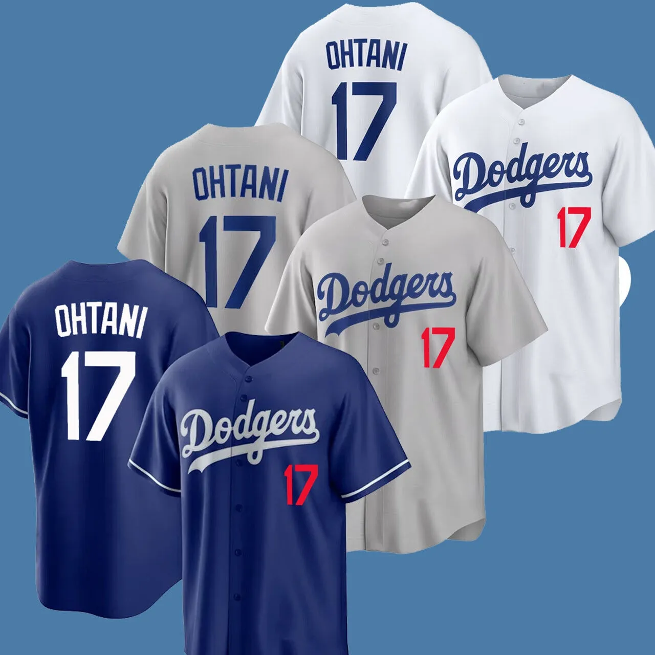 Großhandel amerikanisches Baseballtrikot genäht Herren Angeles City Softball Wear Mannschaftsuniform Shohei Ohtani #17 Mookie Betts #50