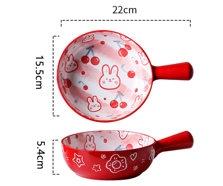 Handle bowl-cherry bunny