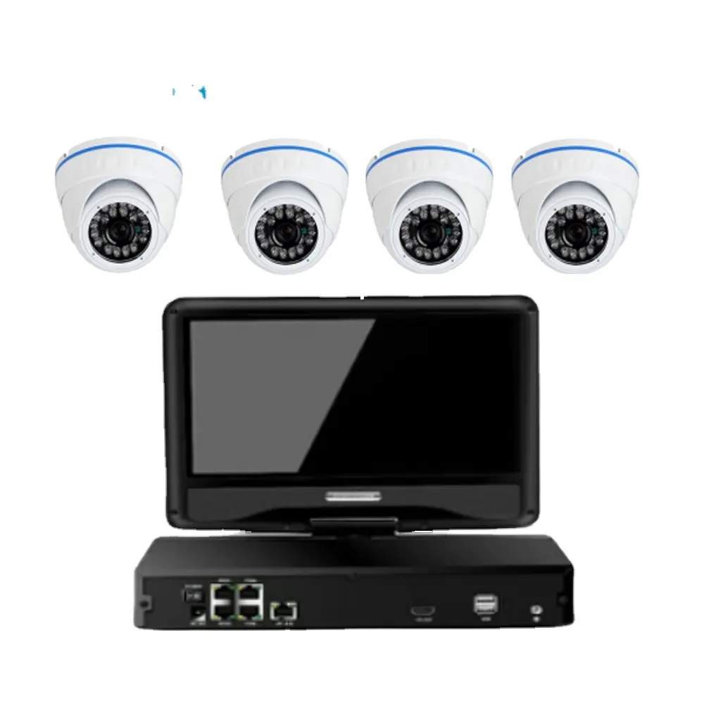 4CH POE NVR Kit 1080P POE Security CCTV System with POE IP camera, 10 inch monitor