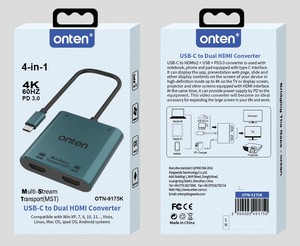 デュアルモニター拡張ディスプレイ用の照明ケーブルスプリッターUSBCからHDTVミニ入力2出力 - Product Image 6