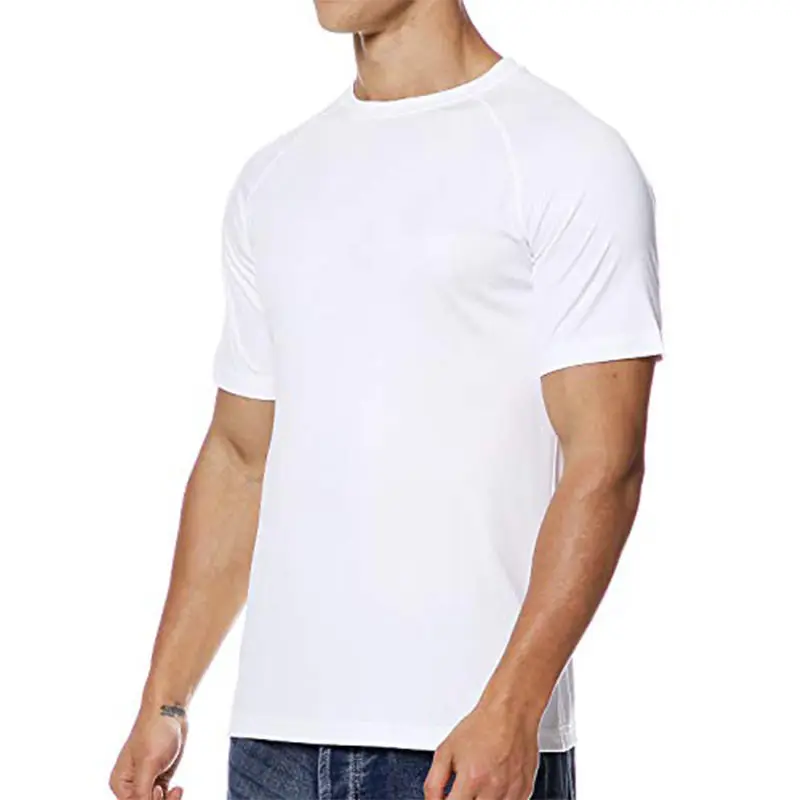 Commercio all'ingrosso degli uomini da corsa t-shirt casual pianura bianco personalizzato egiziano cotone t-shirt