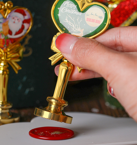 New Design Christmas Heart Shape Santa Elk <strong>Rudolf</strong> Wax Seal Stamp Handle Metal Handle - Product Image 5