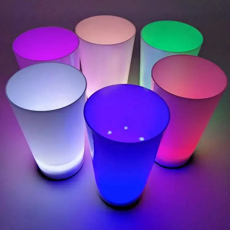 Wedding Bar Party Oem Colorful Plastic 12oz 14oz 16oz Drinking Glasses Glowing Led Cup