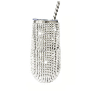 Bling Diamond U-Shaped Eggshell 6oz Stainless Steel Vacuum Coffee Cup <strong>American</strong> Style Metal <strong>Mug</strong> Travel Coffee <strong>Mug</strong>