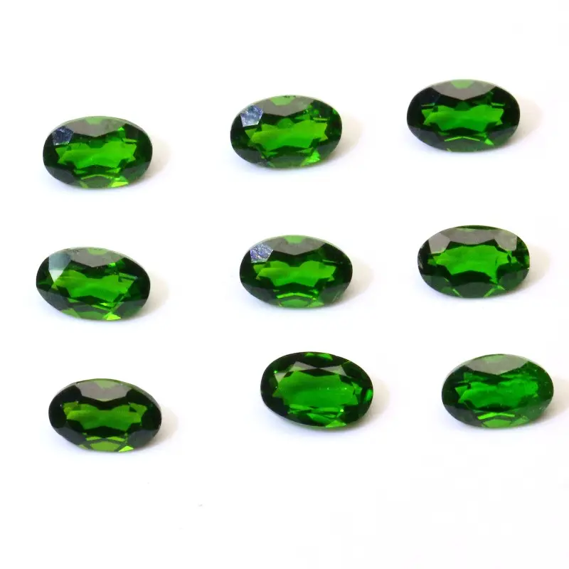 Großhandel Oval schliff Natur grün Chrom Diopsid Stein für Perlen Armbänder Herstellung