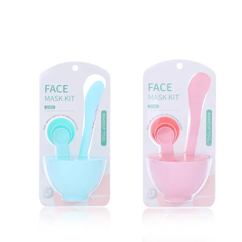 Lameila 6 шт, розовый, темно-зеленый, DIY маска для лица Инструменты для приклеивания-пластиковой лопаточки ложка маска миска для смешивания с набор кистей для ENG-9064