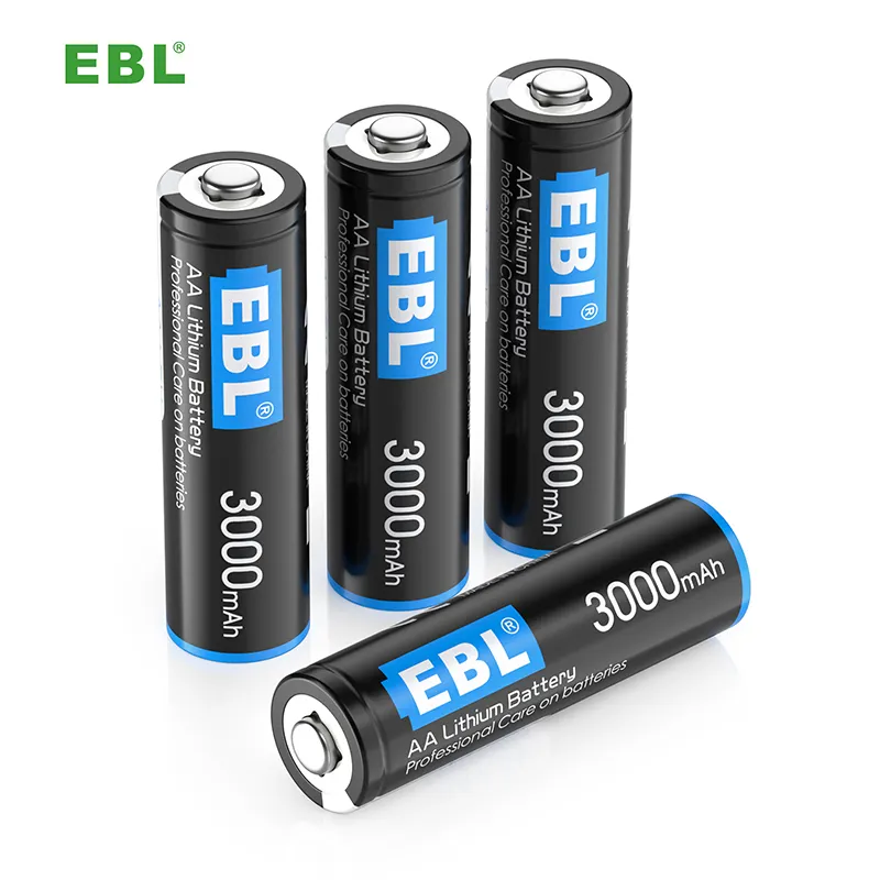 Anti-kebocoran Triple Double A EBL besi Lithium kering 3000mAh 1.5V AAA 1200mAh baterai AA