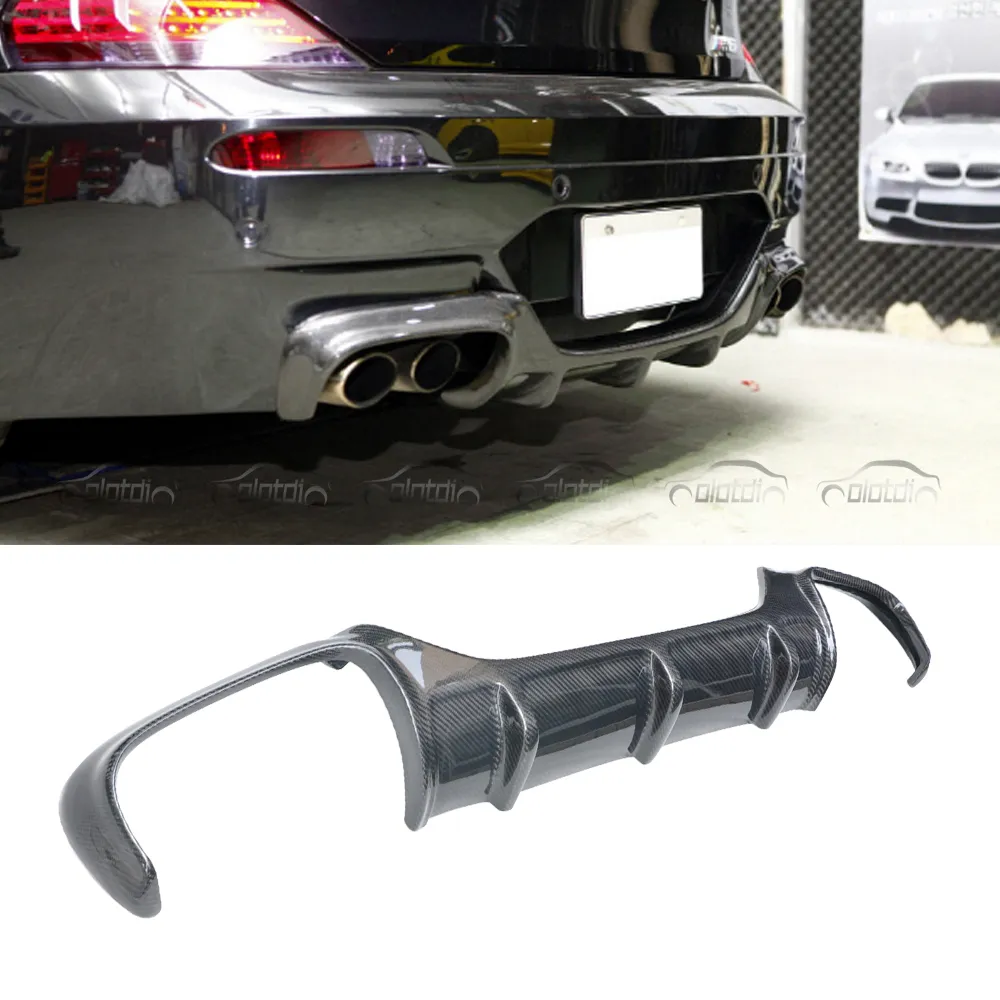 Spoiler e difusor traseiro de fibra de carbono, v estilo, para bmw e63 e64 m6