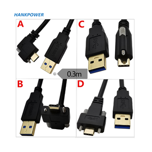 Gold Plated Right Angle <strong>USB</strong> 3.1 Type C With Screw Locking to Standard USB3.0 Data Cable for Camera