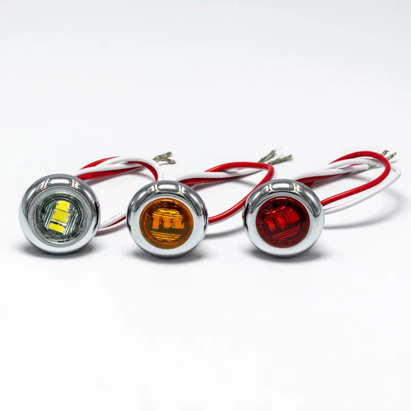 PC Edelstahl ring Blinker Signal leuchte 3 LED 3/4 ''Markierung lampen anzeige Gelb Rot Mehrfarbiges RGB Truck Seiten licht