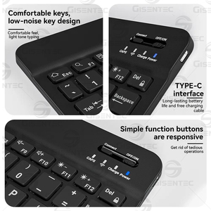 Teclado inalámbrico BT de 10 pulgadas y 7 pulgadas para teléfono móvil, tableta, ordenador, tiempo de trabajo prolongado, teclado inalámbrico - Product Image 4