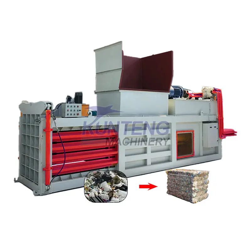 Máquina plástica waste da prensa horizontal hidráulica do compressor máquina da prensa do papel