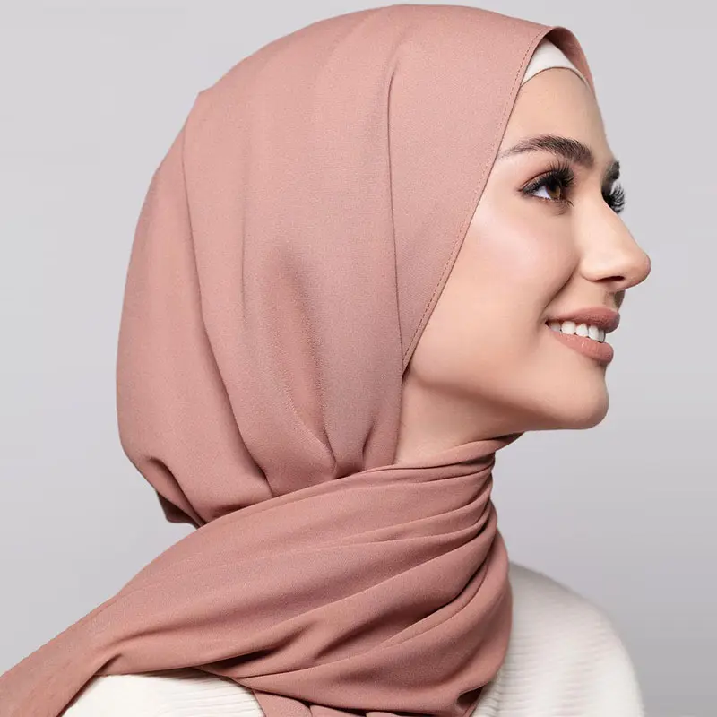 2022 Best Selling Premium Coréia Chiffon Suave Melado Tudung Muçulmano Xale Chiffon Lenços Hijab Turca