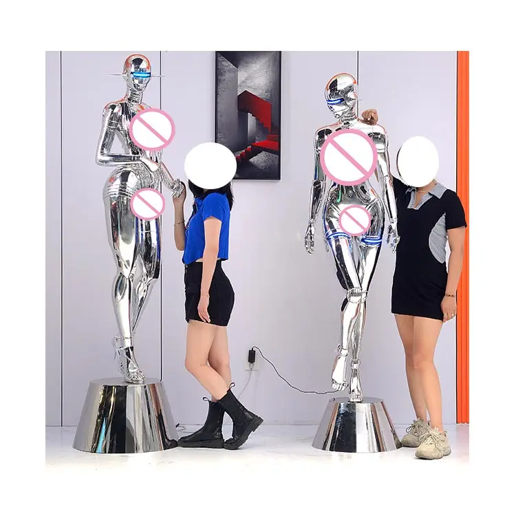 Estatua de Robot mecánico para mujer, luz LED, Sora, Yamaki, maniquí galvanizado, Robot de acción, Ktv, Club nocturno, Bar