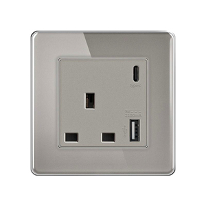 Interruptor de enchufe universal de alta calidad Enchufe USB tipo C Enchufe USB universal monocromático moderno 13A - Product Image 6