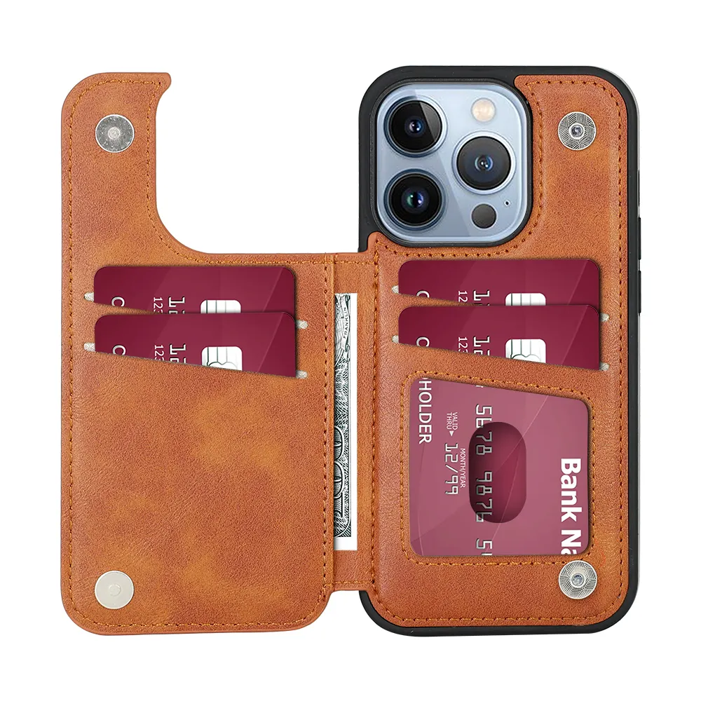 חדש במפעל PU כרטיס Flip מגנטי עור נייד טלפון כיסוי עבור iPhone 13 12 פרו מקס ארנק מקרה עם כרטיס מחזיק עבור iPhone 14