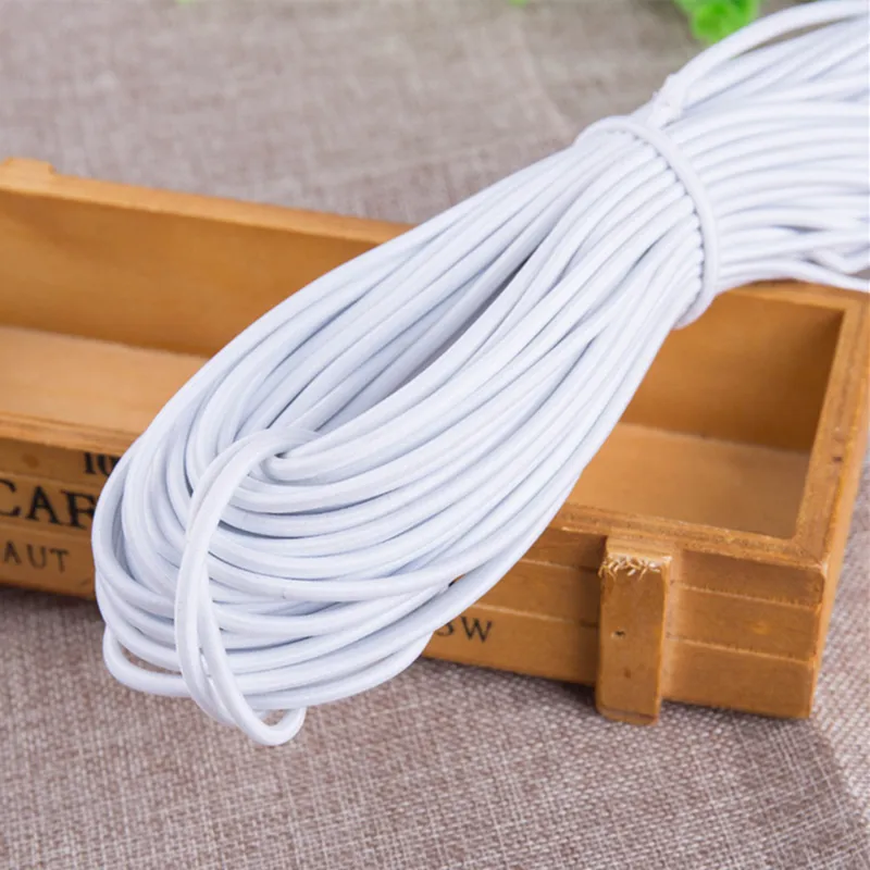 Preto/branco redondo poliéster cordão elástico trançado cabos elásticos corda durável corda bungee cord choque cabo
