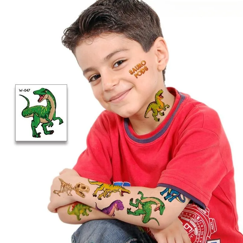 Autoadesivo del tatuaggio temporaneo del dinosauro dei bambini tatuaggio temporaneo di trasferimento dell'acqua ecologico di sicurezza impermeabile