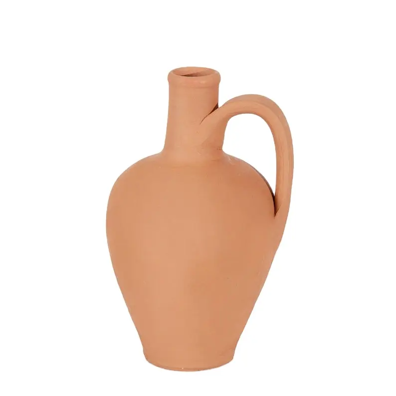 Jarra de agua de arcilla de estilo Vintage, jarra de barro pequeña tradicional de Terracotta para beber