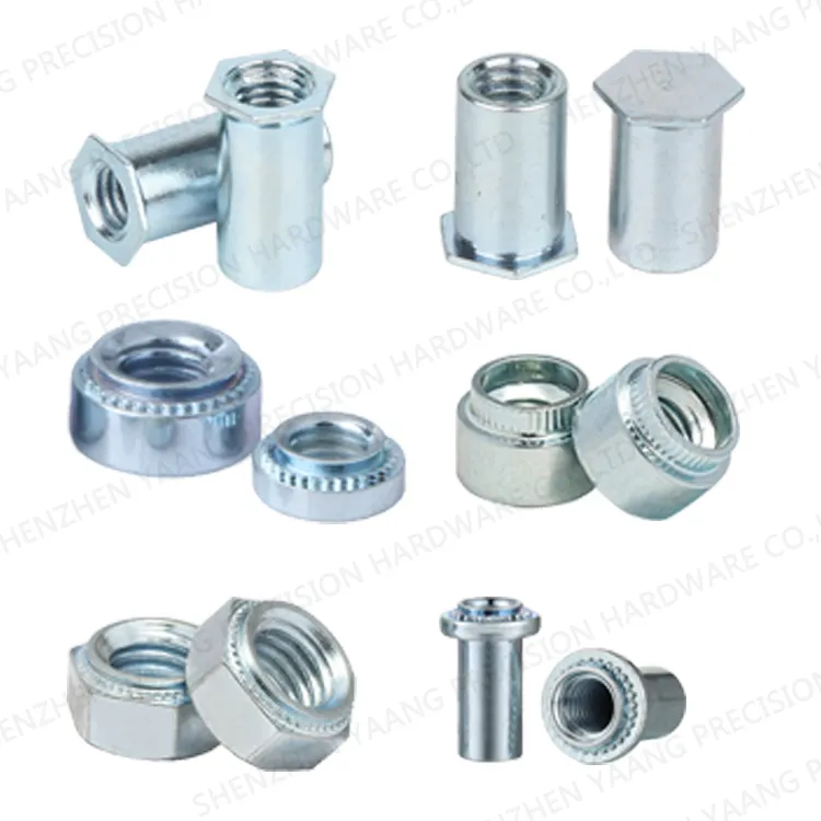 China fabricação 2-56 3-48 4-40 6-32 aço alinhamento porcas para folha de metal 18-8 aço inoxidável auto clinling porcas