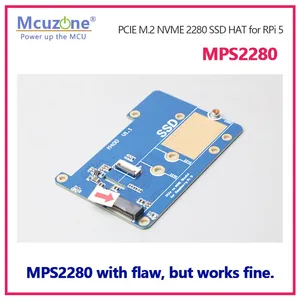 MPS2280 /MPS2242 con difetto, ma funziona bene. Raspberry Pi 5 PCIE a M.2 NVME SSD cappello personalizzato - Product Image 4