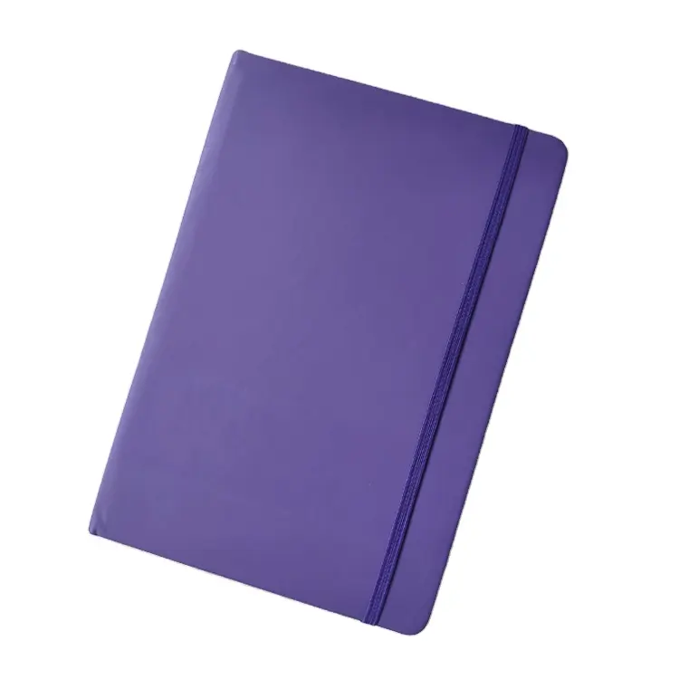 B5 purple PU leather hardcover note book with elastic band