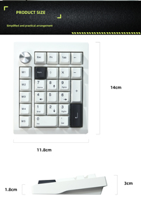Teclado numérico GMK26 2,4 GHz/BT5.0/con cable 26 teclas Teclado de entrada de datos Retroiluminación RGB Numpad mecánico inalámbrico intercambiable en caliente