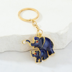 かわいい女性の動物エナメル金属キーチェーン赤ちゃんギフトキーホルダータイ象キーホルダー - Product Image 3