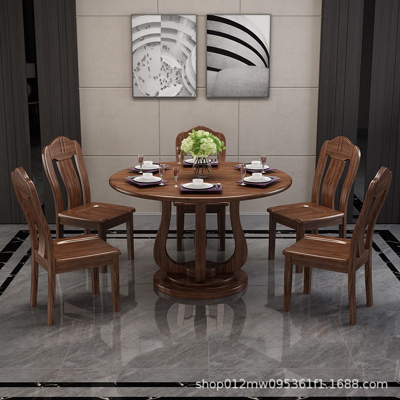 A table and four chairs