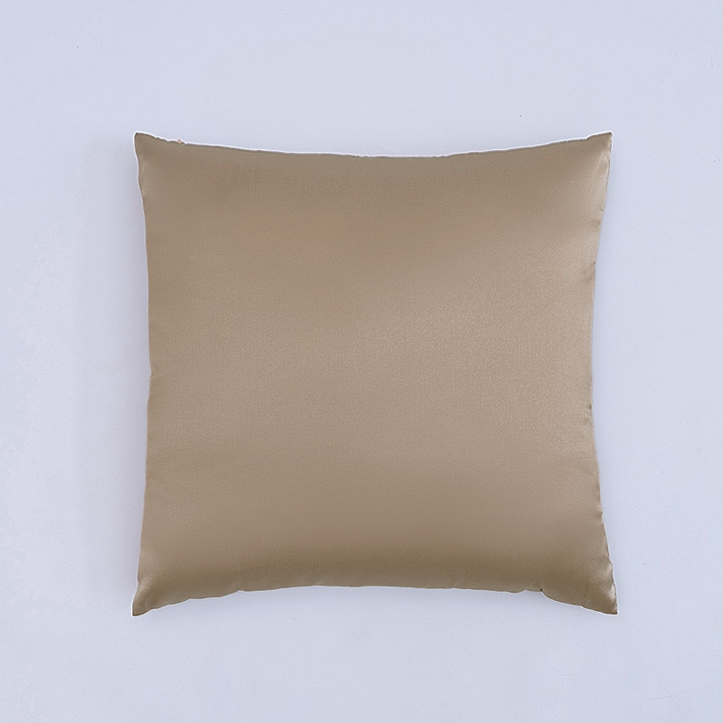 Coussin de dossier en soie kaki 19 momme