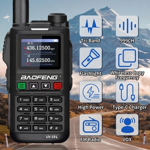 Baofeng-Programación de PC, alarma de emergencia, llamada, transmisor inalámbrico de largo alcance, profesional, negro, 8W, walkie talkie de mano - Product Image 2