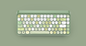 2.4GHz <strong>Wireless</strong> <strong>Keyboard</strong> Typewriter <strong>Keyboard</strong> with 86 Colorful Round Key Office Computer Retro <strong>Keyboard</strong> - Product Image 6
