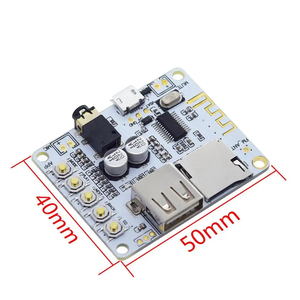 Placa receptora de Audio Bluetooth con ranura para tarjeta USB TF, salida de reproducción de decodificación, módulo de música estéreo inalámbrico de 2, 5V 2,1