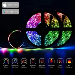 5050rgb Led-Lichtstreifen-Set 5 V 24-Taste-Fernbedienung Bluetooth Rgb-Lichtstreifen intelligente Steuerung wasserdichte Smd-Serie - Product Image 5