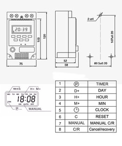 Interruttore di controllo del timer dell'interruttore settimanale programmabile 24 ore su 24 - Product Image 6