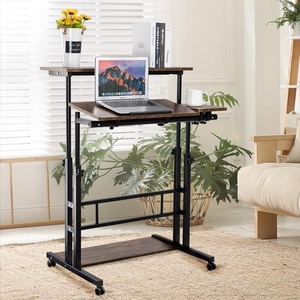 Adjustable Laptop <strong>Table</strong> <strong>with</strong> Wheels Mobile Desk <strong>with</strong> Keyboard Tray Mouse Tray Portable Laptop Cart <strong>with</strong> Shelf <strong>Computer</strong> Desk - Product Image 2