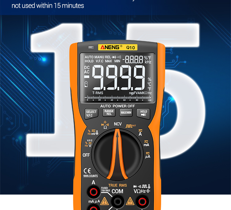 ANENG Q10 Pro Digital Multimeter 9999 Professional Tester Multimetro True RMS Analog DIY Transistor NCV Testers Lcr Meter