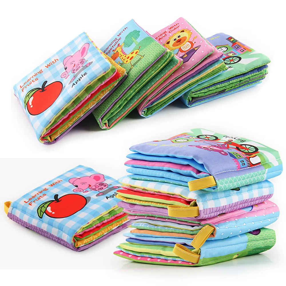 Zachte Babyboeken, Baby Touch & Feel Doek Boekenset, Peuter Stof Crinkle Sensorisch Speelgoed