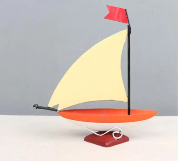 Porte-stylo de bateaux à voile en fer peint à la main comme cadeau d'anniversaire modèle de bateau pour la décoration de la maison