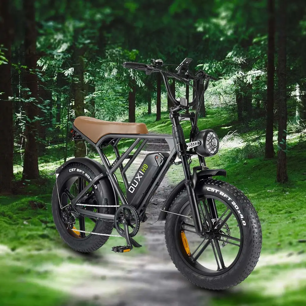 Tamobyke H9 Pro ล้อจักรยานเสือภูเขาไฟฟ้า,แบบพับได้20นิ้วล้อกว้าง4นิ้วมอเตอร์500W ตัวเปลี่ยนเกียร์ความเร็ว7ระดับคลังสินค้าของสหภาพยุโรป