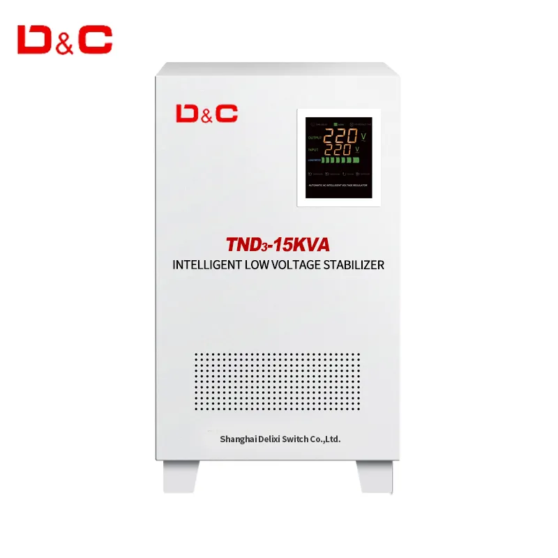 D & C Shanghai Delixi TND 15KW grosir Regulator tegangan otomatis Stabilizer Input 110-260V untuk rumah