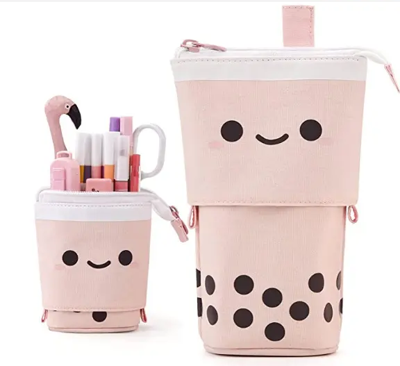 Besafe Cute Standing Pencil Case Pop Up Makeup Pouch Stationery Pencil bag Pen Holder Organizer for Kids
