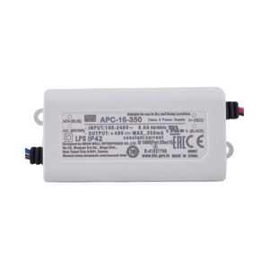 平均井APC-16-350 16w恒流发光二极管驱动器IP42单输出电源，用于发光二极管照明和标牌应用 - Product Image 3