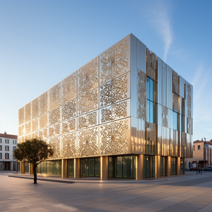 Perforiertes Blech Typ Gebäude fassade Verkleidung system Moderne dekorative Aluminium-Vorhang fassade mit hoher Dichte