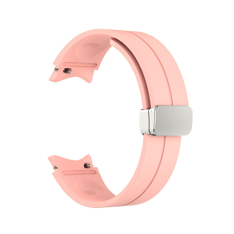 boucle argentée bande rose