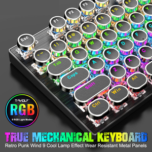 New Metal Computer Gamer <strong>Keyboards</strong> 100 Percent <strong>Custom</strong> 104 Key Gaming Retro Mechanical <strong>Keyboard</strong> Full Size Computer <strong>Keyboard</strong>