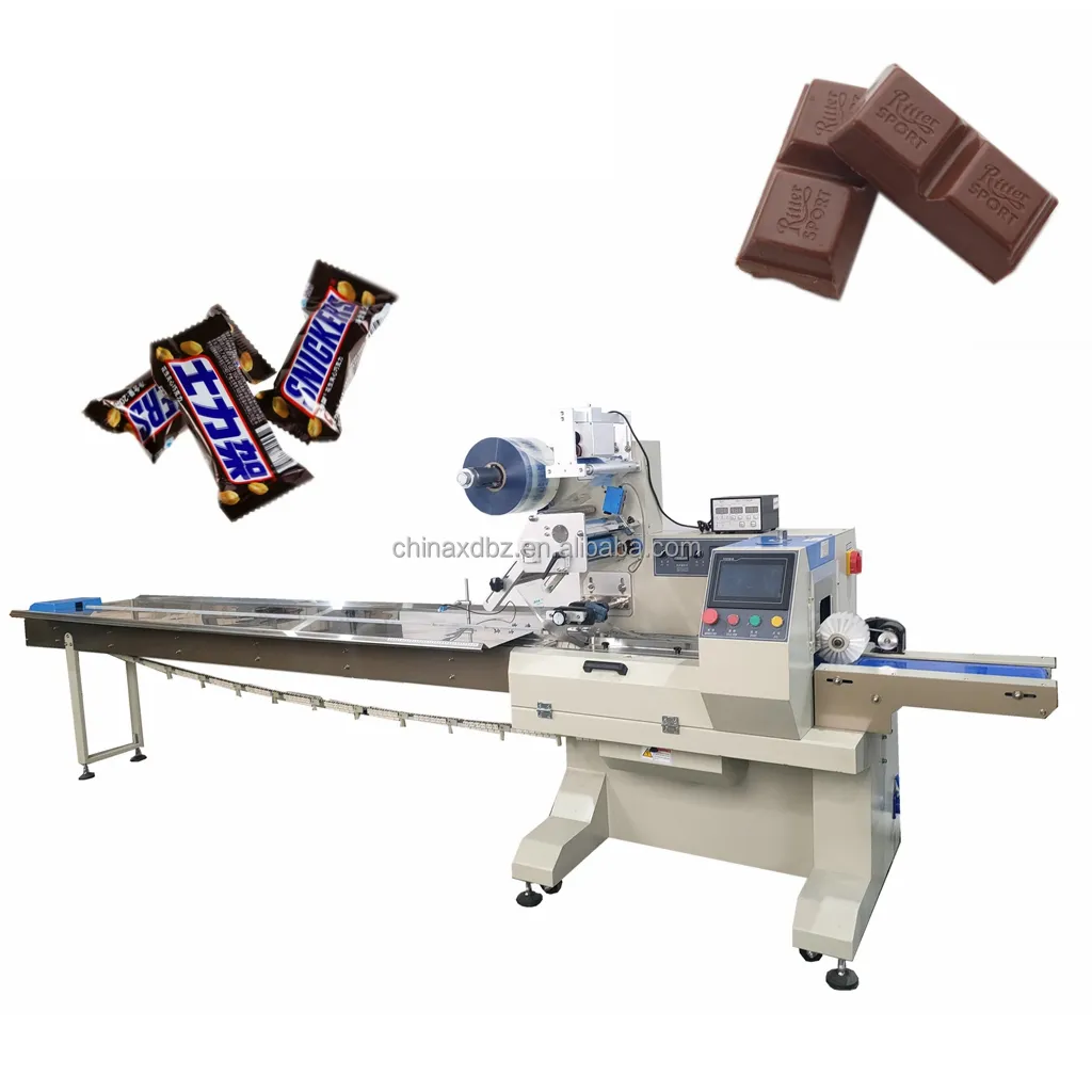 Machine à emballer des bonbons au chocolat, appareil d'emballage horizontale, à flux, livraison gratuite