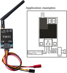 TS832 RC832 5.8GHz 40CH 600兆瓦无线FPV发射器和接收器输入7-16v 2dbi天线，用于遥控无人驾驶飞机8m视频 - Product Image 4