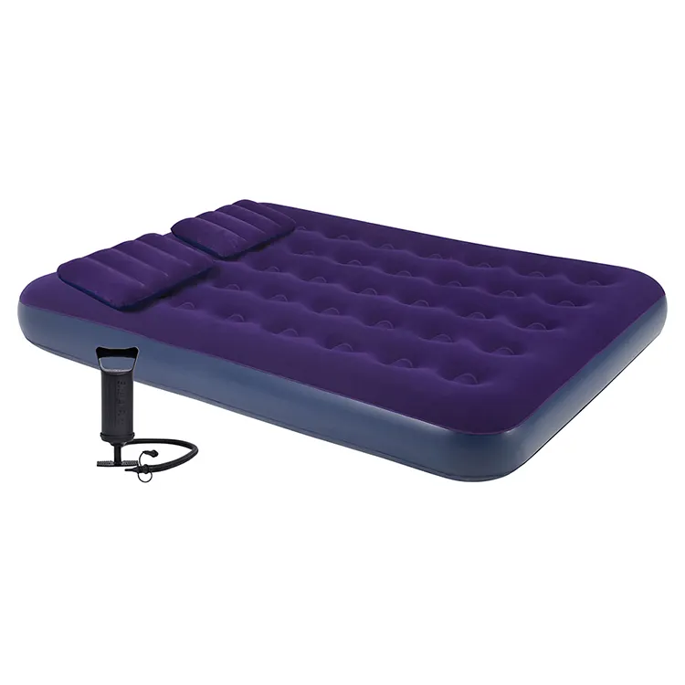 Colchón de aire inflable de doble tamaño, con almohadas y bomba, precio barato