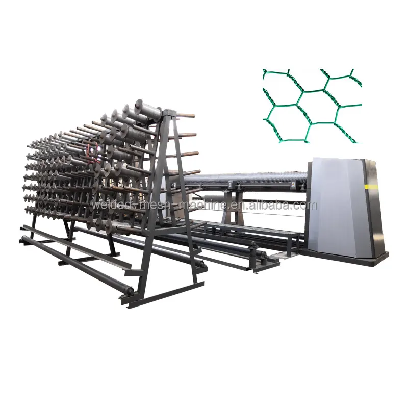 Máquina de fabricación de red de gavión tejida de malla de alambre de hierro de gavión hexagonal de caja de gavión galvanizada
